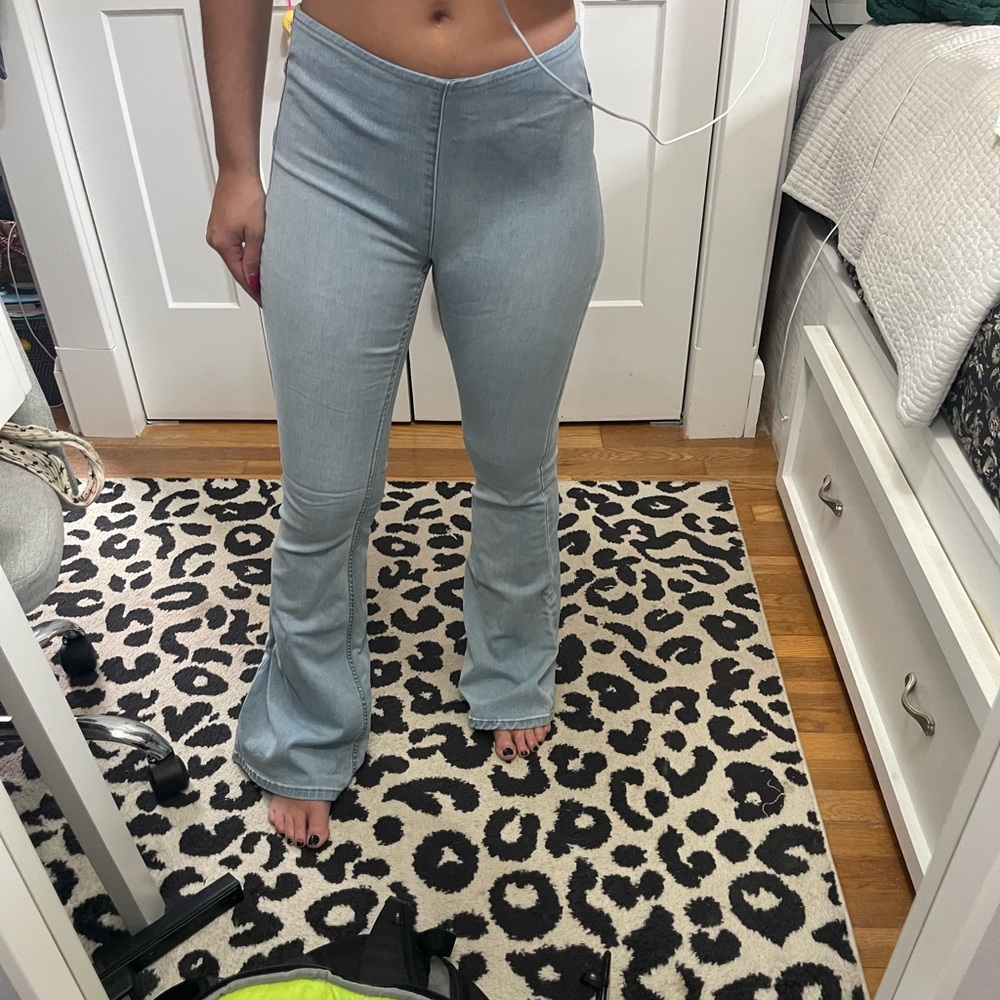 free people elastic waist flare